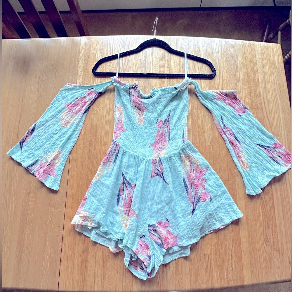 Sea Green Shorts Romper